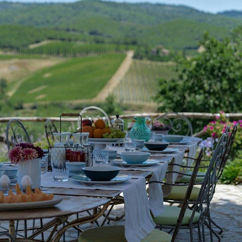 Savour delicious Italian meals with a view from the terrace