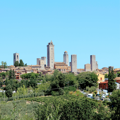 Visit the San Gimignano towers, just 7.6km away
