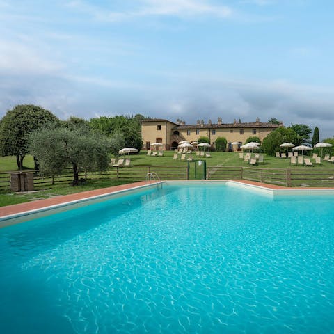 Take a refreshing morning swim in the communal pool