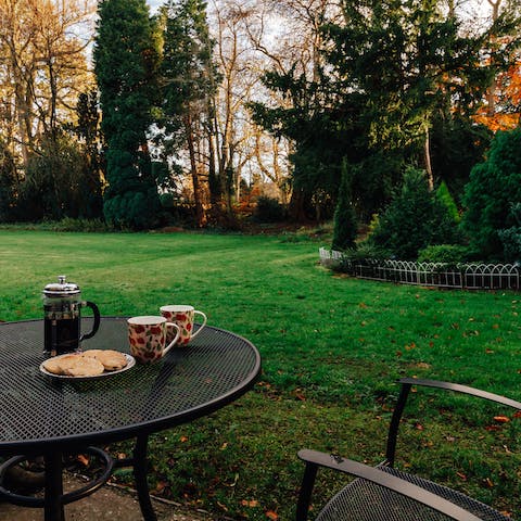 Take your tea on the patio to the sound of birdsong