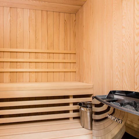 Crank up the heat in the sauna