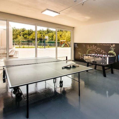 Practise your backhand in the games room