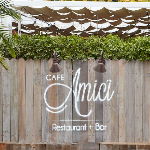 Dine in the on-site restaurant and bar, where you'll find fresh and tasty Italian offerings