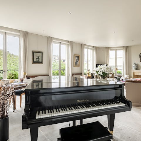 Entertain friends and family with a tune on the piano