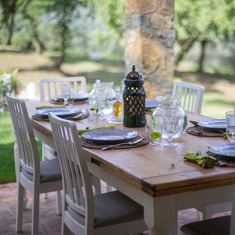 Gather on the dining terrace to feast alfresco with family and friends