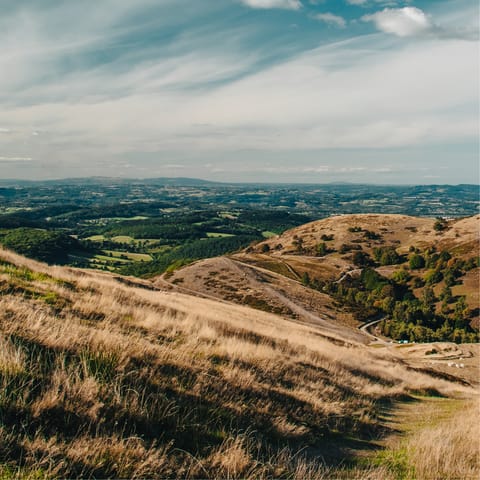 Explore the stunning Malvern Hills Area of Outstanding Natural Beauty on your doorstep