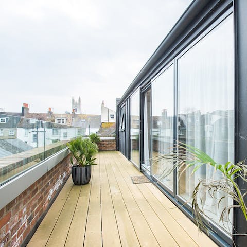 Enjoy panoramic views across the seaside resort from the rooftop terrace