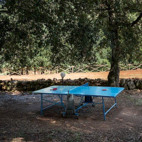 Find secret spots like the ping pong table beneath the ancient olive trees