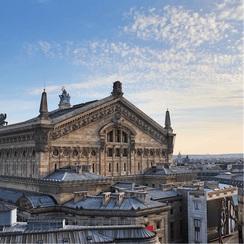 Catch a show at Palais Garnier, just under twenty-five minutes' walk away
