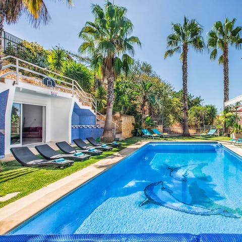 Cool off from the midday sun in the private pool