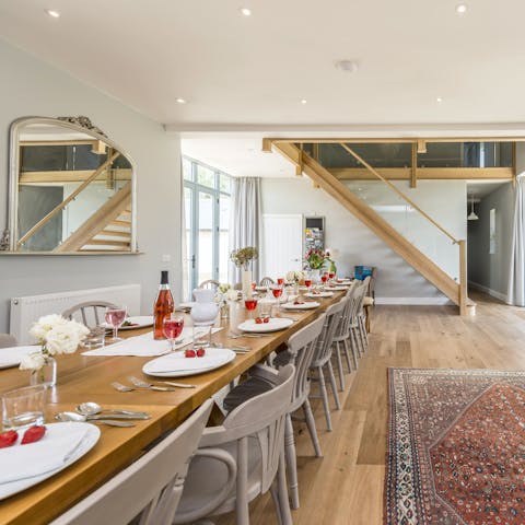 Gather together for family feasts in the twenty-seater dining hall