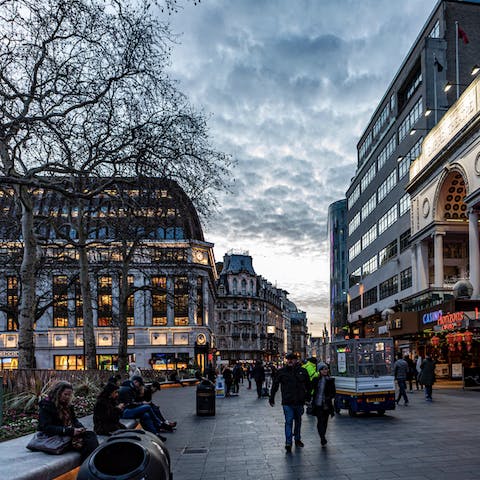 Be on landmark Leicester Square in two minutes