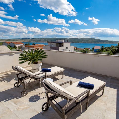 Enjoy incredible views of the Adriatic Sea from the terrace