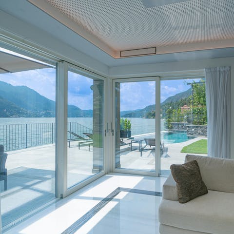 Take in the wonderful views of Lake Como from the living space and bedrooms