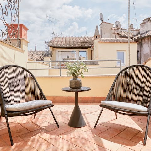 Soak up some early morning rays on the second balcony