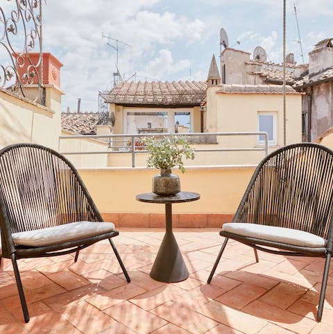 Soak up some early morning rays on the second balcony 