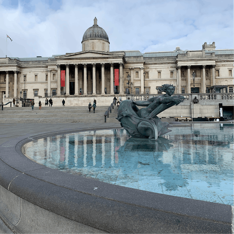 Take the fifteen-minute wander to Trafalgar Square and visit the National Gallery