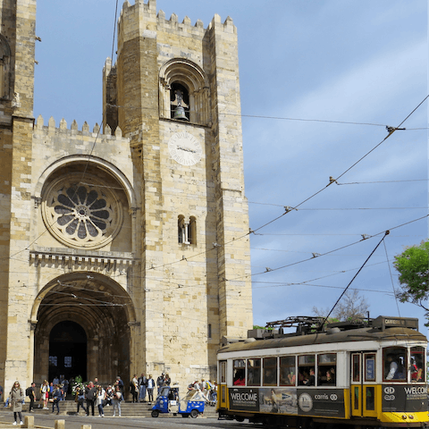 Visit Lisbon Cathedral, a twenty-minute drive away
