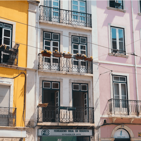 Explore the trendy cobbled streets of Bairro Alto, just a nine-minute walk away