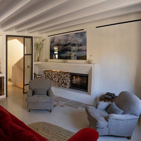 Cosy up by the log burner when the Mallorcan weather turns cooler