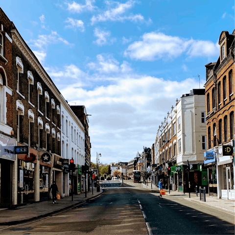 Explore Putney's pretty high street, just across the Thames
