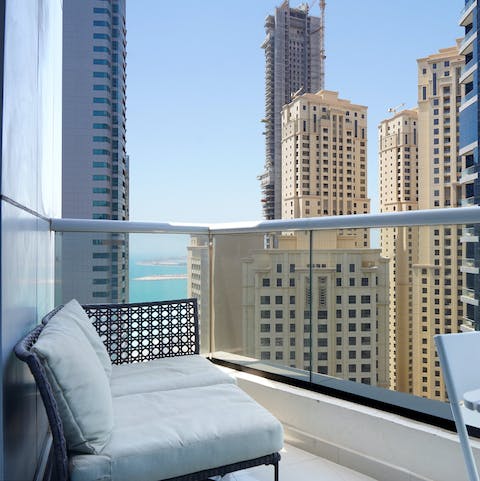 Soak up gorgeous views of Dubai Marina from your own private terrace