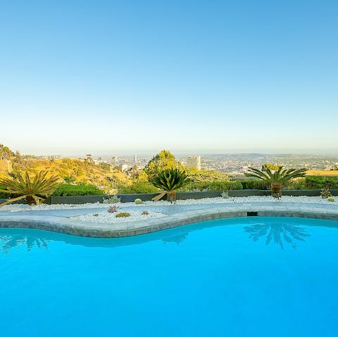 Enjoy incredible views while swimming in the pool