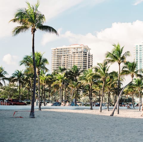 Take the twenty-minute drive down to Miami Beach for a day of sand and sun