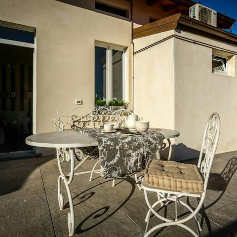 Take your breakfast outside to the sun-kissed terrace