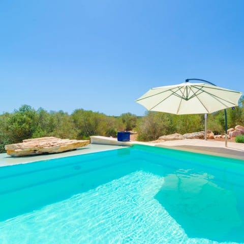 Plunge into the swimming pool for a refreshing dip