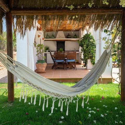 While away the day on one of the shaded hammocks