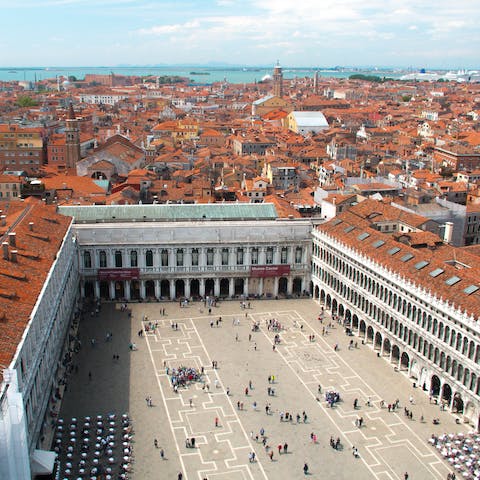 Explore the stunning Piazza San Marco, just two minutes' walk from your front door