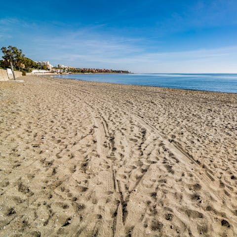 Stroll along La Rada Beach and enjoy the sun, sand and sea under an impossibly blue sky