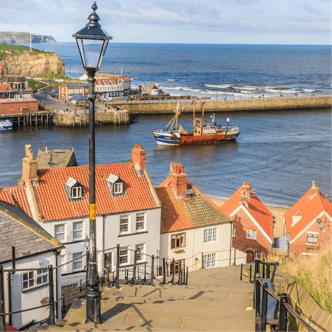 Wander through the pretty, winding streets of Whitby 