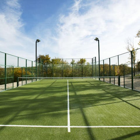 Play on the padel court, perfect for exercising out of the gym
