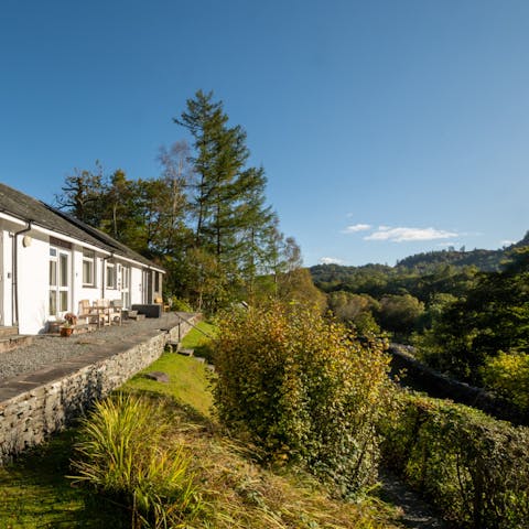 Perch on the perimiter wall and take in the fresh air of Great Langdale Valley