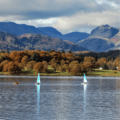 Head out on the scenic route to the Lake Windermere Ferry, twelve miles away