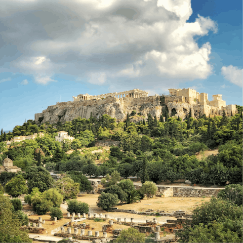 Reach the foot of the iconic Acropolis in just fifteen minutes