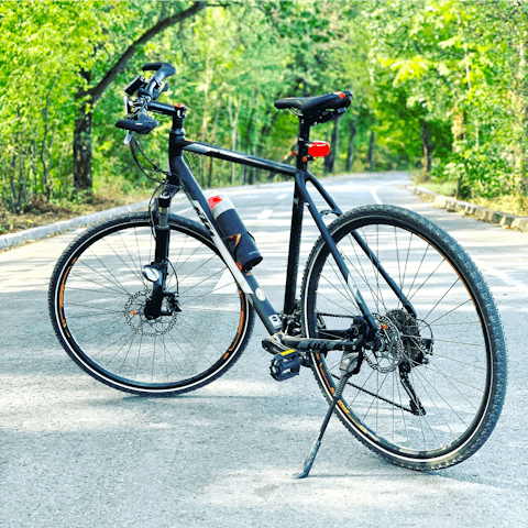 Hop on your bike and explore the nearby Cuenca Alta del Manzanares Regional Park