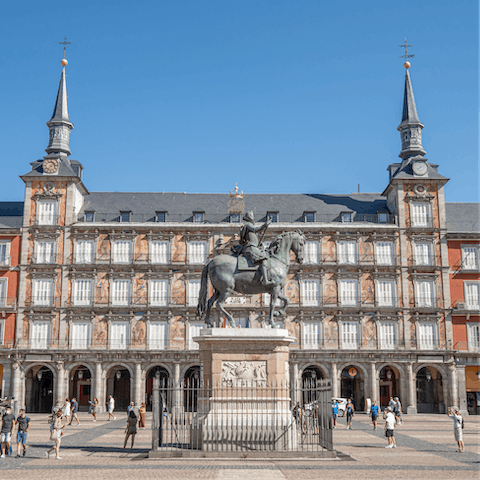 Explore historic Plaza Mayor, right outside your door