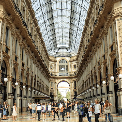 Hit the shops of Galleria Vittorio Emanuele – within walking distance