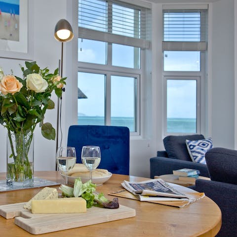 Enjoy the views across Start Bay whilst dining at home