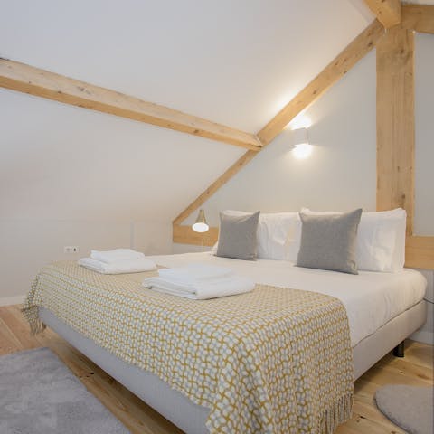 Get a restful night's sleep in the comfortable mezzanine bedroom