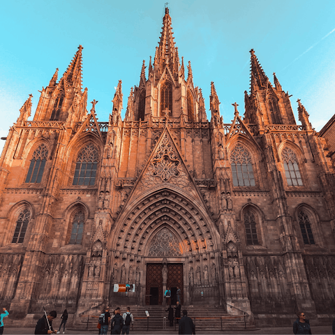 Admire the history of the Gothic Quarter, within walking distance of the apartment