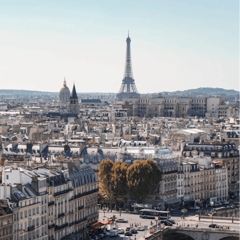 Have a two-minute stroll over to the iconic Eiffel Tower