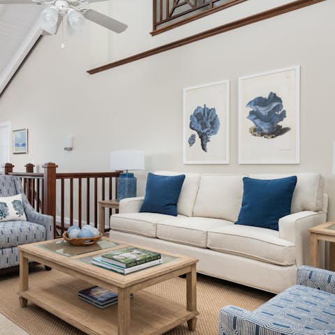 Relax with your morning coffee in the coastal inspired living space
