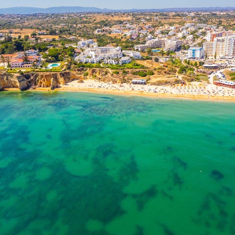 Walk to one of the Algarve's golden beaches, just 850 metres away
