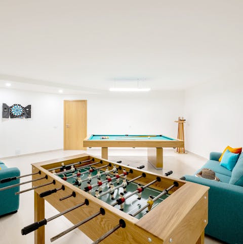 Gather for hang-out session in the dedicated games room