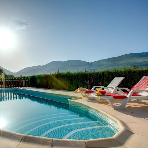 Laze by the private pool as you gaze up at the rolling hills of the Sierra de Lújar