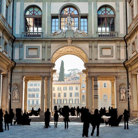 Spend an afternoon exploring the Uffizi Gallery, also a ten-minute stroll from your door